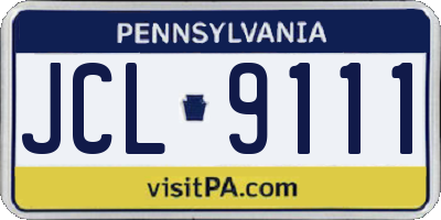 PA license plate JCL9111