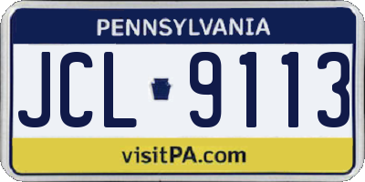 PA license plate JCL9113