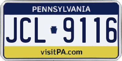 PA license plate JCL9116
