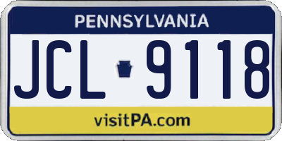 PA license plate JCL9118