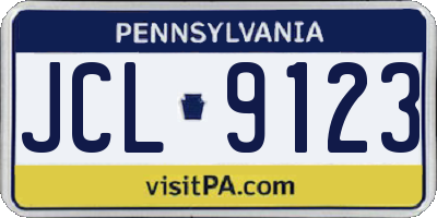 PA license plate JCL9123