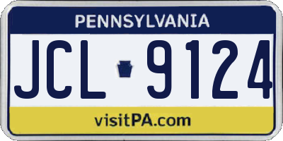 PA license plate JCL9124