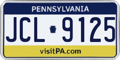 PA license plate JCL9125