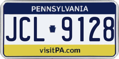 PA license plate JCL9128