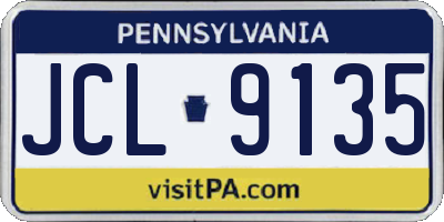 PA license plate JCL9135
