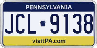 PA license plate JCL9138