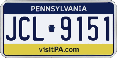 PA license plate JCL9151