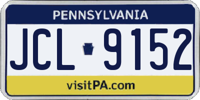 PA license plate JCL9152