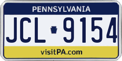 PA license plate JCL9154
