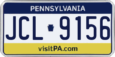PA license plate JCL9156