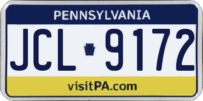 PA license plate JCL9172