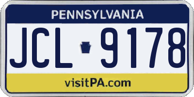 PA license plate JCL9178