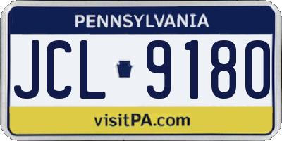 PA license plate JCL9180