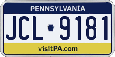 PA license plate JCL9181