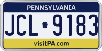 PA license plate JCL9183