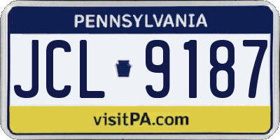 PA license plate JCL9187