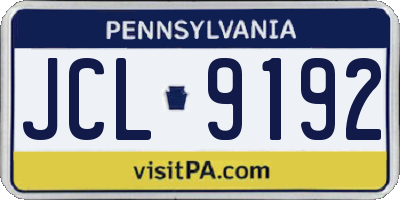 PA license plate JCL9192