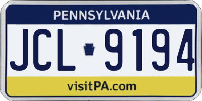 PA license plate JCL9194