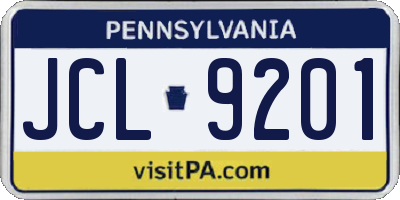 PA license plate JCL9201