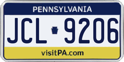 PA license plate JCL9206