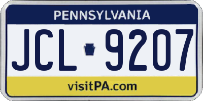 PA license plate JCL9207