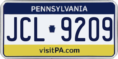 PA license plate JCL9209