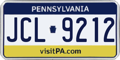 PA license plate JCL9212