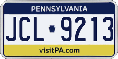 PA license plate JCL9213