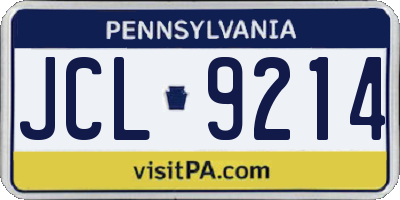 PA license plate JCL9214