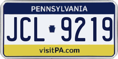 PA license plate JCL9219