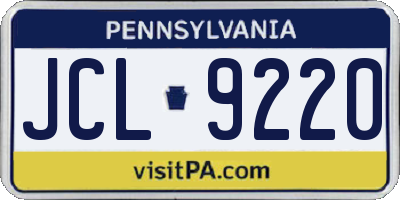 PA license plate JCL9220