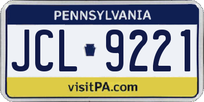 PA license plate JCL9221