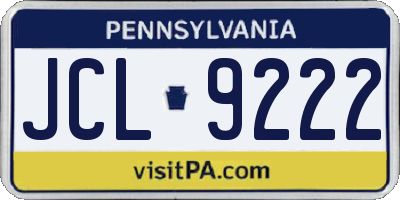PA license plate JCL9222