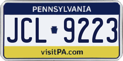 PA license plate JCL9223