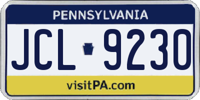 PA license plate JCL9230