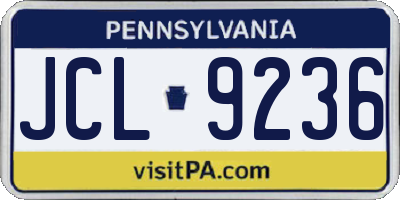 PA license plate JCL9236