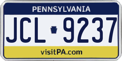 PA license plate JCL9237