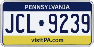 PA license plate JCL9239