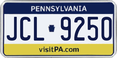 PA license plate JCL9250