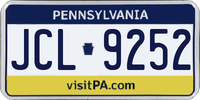 PA license plate JCL9252