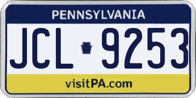 PA license plate JCL9253