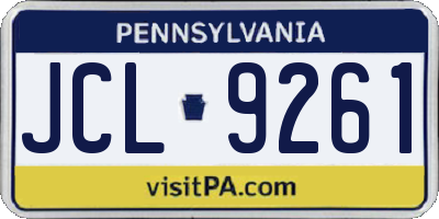 PA license plate JCL9261