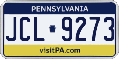 PA license plate JCL9273