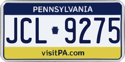 PA license plate JCL9275