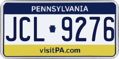 PA license plate JCL9276