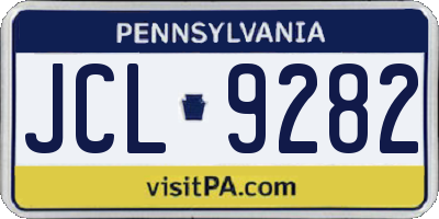 PA license plate JCL9282