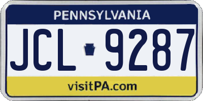 PA license plate JCL9287