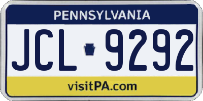 PA license plate JCL9292