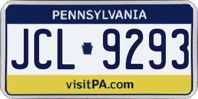 PA license plate JCL9293