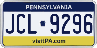 PA license plate JCL9296